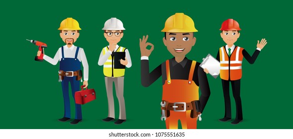 Elegant Professional Engineer and Worker Illustration