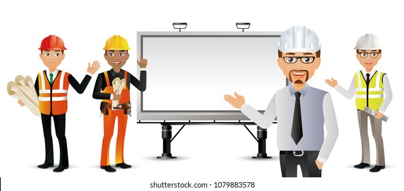 Elegant Professional Engineer and Worker Illustration