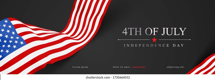 Elegant professional USA 4th july independence day banner vector template