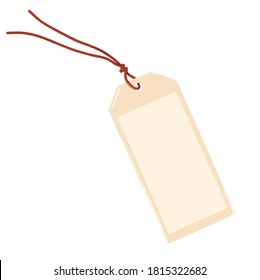 Elegant promotion or message tag label cream color illustration vector design element isolated on a white background