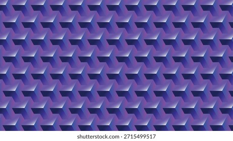 Elegant Purple And Blue Geometric Pattern With 3D Illusion Seamless Background