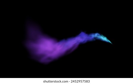 Elegantes pañuelos de humo degradados de morado a azul en un lienzo oscuro, ideales para su uso en fondos de Vector y temas místicos.