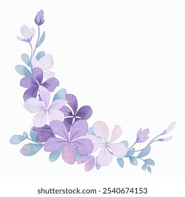 Ilustração de design de buquê roxo elegante