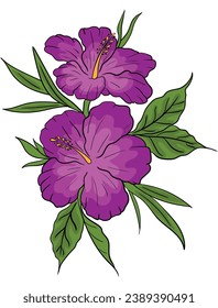 Elegant purple flower illustration with intricate petals, ideal for designs, cards, and artistic compositions.