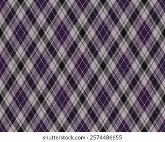 Elegant purple and gray plaid pattern.  Perfect for textile design, website backgrounds, or fashion projects.  Seamless repeat for versatile applications.