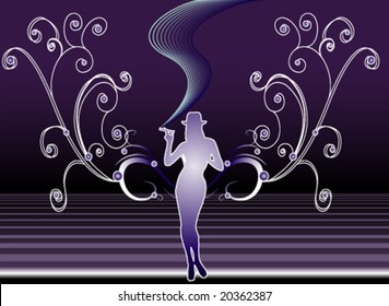 Elegant Purple Lady