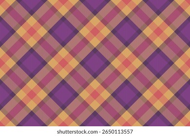 Motif élégant plaid violet, orange et rose.  Idéal pour le design textile, les arrière-plans sites web ou les projets automnaux.