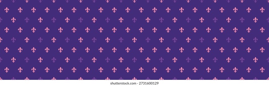 Elegante patrón fleurdelis púrpura y rosa.  Perfecto para el diseño textil, Fondo de pantalla, fondos de Sitio web o cualquier proyecto que necesite un motivo sofisticado y repetitivo.