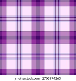 Elegant purple plaid pattern. Seamless design for textiles, fashion, and backgrounds. A versatile texture evoking tradition and style.
