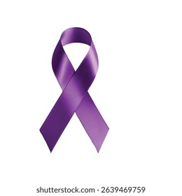 Elegant purple ribbon design element for invitations and branding