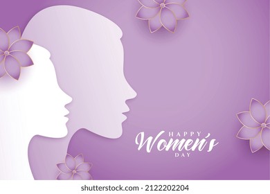 elegant purple womens day celebration wishes card design