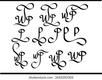 Elegant PW Calligraphy Logo - Interlocking P en W Monogram Design