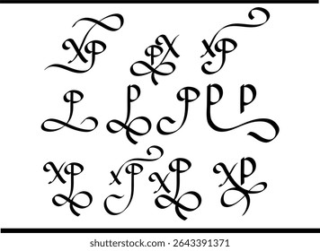 Elegante logotipo de caligrafía PX - diseño de monograma P y X entrelazado