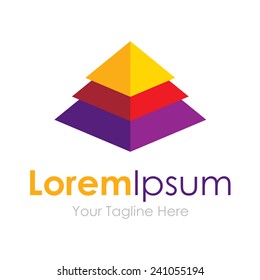 Elegant pyramid multiple layer element icons business logo 