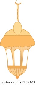 Elegante lanterna pendurada em forma de pirâmide com detalhamento intrincado, ideal para Ramadã, decoração de celebração islâmica ou temas de iluminação noturna.
