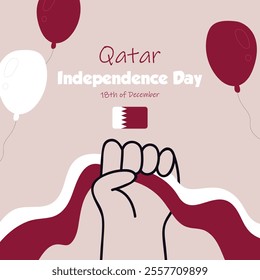 Elegant Qatar Independence Day Template Design