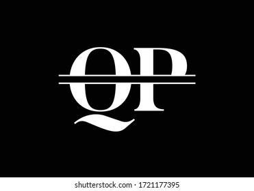 Elegant QP Monogram Logo Design Graphic Symbol of Partnership and Innovation on Dark Background