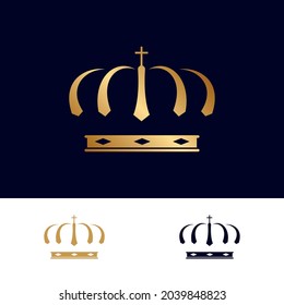 Elegant Queen Crown Icon Vector Logo Template