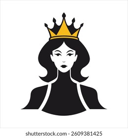 Elegant Queen with Crown Silhouette art