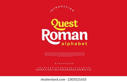 Elegant questroman alphabet letters font and number. Classic Lettering Minimal Fashion Designs. Typography modern serif fonts decorative vintage design concept. vector illustration