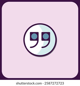 Elegant Quote Icon Design in Pastel Hues