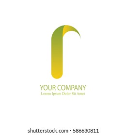 elegant r initial letter flat 3d typography design logotype for brand and company identity. gradient yellow and green color