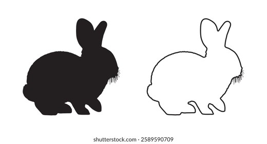 Elegant Rabbit Outline - Clean and Sharp Rabbit Vector
