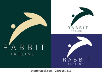 Elegant rabbit simple minimalist line art logo icon template vector illustration design