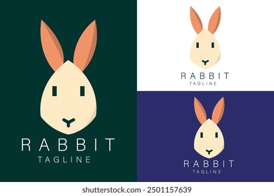 Elegant rabbit simple minimalist line art logo icon template vector illustration design