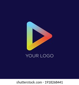 Elegant rainbow play logo for business