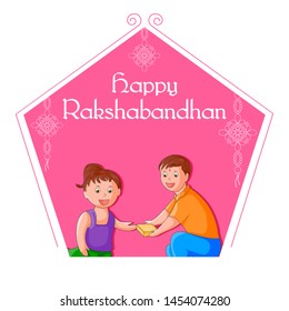 Elegant Rakhi for Brother and Sister bonding in Raksha Bandhan festival from India in vector greeting background