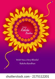 Elegant Rakhi for Brother and Sister bonding in Raksha Bandhan festival from India in vector greeting background