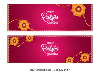 Elegant Rakhi for Brother and Sister bonding in Raksha Bandhan festival from India in vector greeting background