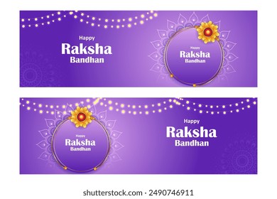 Elegant Rakhi for Brother and Sister bonding in Raksha Bandhan festival from India in vector greeting background