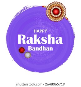 Elegant Rakhi for Brother and Sister bonding in Raksha Bandhan festival from India in vector greeting background