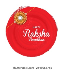 Elegant Rakhi for Brother and Sister bonding in Raksha Bandhan festival from India in vector greeting background