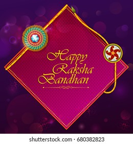 Elegant Rakhi for Brother and Sister bonding in Raksha Bandhan festival from India in vector greeting background