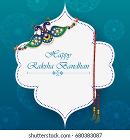 Elegant Rakhi for Brother and Sister bonding in Raksha Bandhan festival from India in vector greeting background