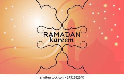 Ramadan-Hintergrund, Vektordesign, sehr einfach, Farbtupfer mit weichen Farbverläufen, mit Illustrationen für Moschemuster