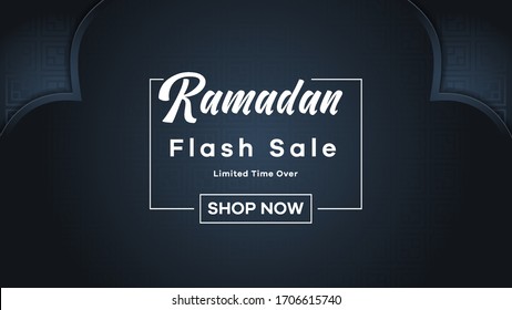 Elegant Ramadan flash sale banner design with luxury color background
