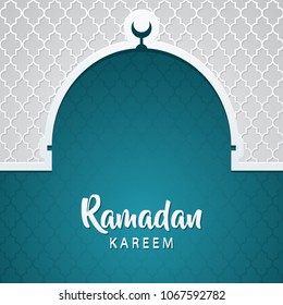 Elegant ramadan greeting card design. Islamic greeting card design template.