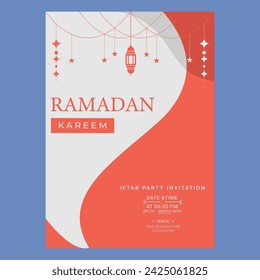 Elegant Ramadan Iftar Invitation: Stylish Poster Design for Your Festive Gathering, Featuring Islamic Artistry and Warm Inviting Text. Make Your Iftar Celebration Unforgettable!