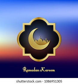 Elegant ramadan kareem background. golden eid mubarak vector image