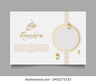 Elegante fondo Ramadan Kareem, para afiche, concepto de marco, volante, afiche. ilustración vectorial