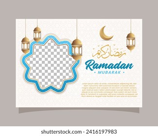 Eleganter Ramadan Kareem Hintergrund, für Poster, Rahmenkonzept, Flyer, Poster. Vektorgrafik