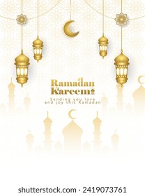 Elegant Ramadan Kareem Background, for poster, frame concept, flyer, poster. vector illustration