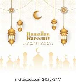 Elegant Ramadan Kareem Background, for poster, frame concept, flyer, poster. vector illustration