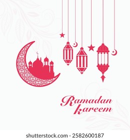 Elegant Ramadan Kareem Crescent Moon Design 