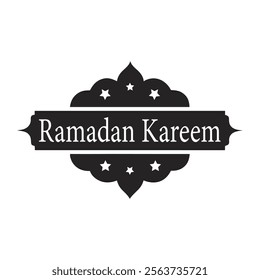 Elegant Ramadan Kareem Greeting Vector with Stars and Ornate Design for Festive Celebrations