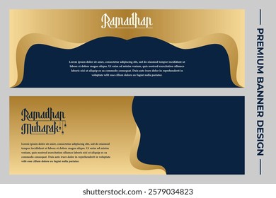 Elegant Ramadan Kareem Horizontal Banner Design.